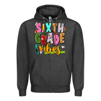 Charcoal Heather sixth grade vibes Zipper Hoodie - texasbilliewilder
