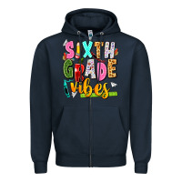 Navy sixth grade vibes Zipper Hoodie - texasbilliewilder