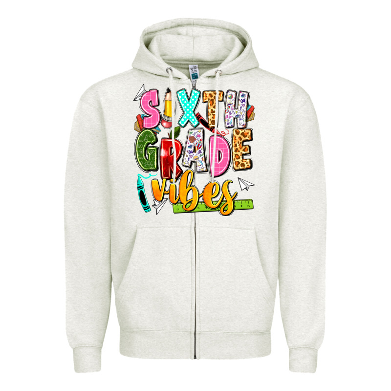 Sixth Grade Vibes Zipper Hoodie by texasbilliewilder | Teevron