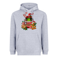 Heather Grey christmas coffee afro gnome Heavyweight Hoodie - FaDigitalArtStudio