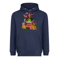Navy christmas coffee afro gnome Heavyweight Hoodie - FaDigitalArtStudio