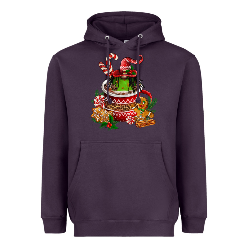 Christmas Coffee Afro Gnome Heavyweight Hoodie by FaDigitalArtStudio | Teevron