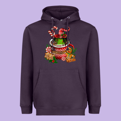 Christmas Coffee Afro Gnome Heavyweight Hoodie Designed By Fadigitalartstudio