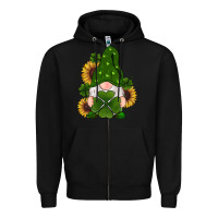 Black st patricks day shamrock gnomes  sunflowers Zipper Hoodie - RanaPortraitStore