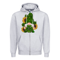 Heather Grey st patricks day shamrock gnomes  sunflowers Zipper Hoodie - RanaPortraitStore