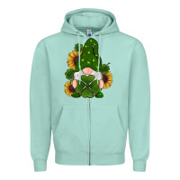 Seafoam st patricks day shamrock gnomes  sunflowers Zipper Hoodie - RanaPortraitStore