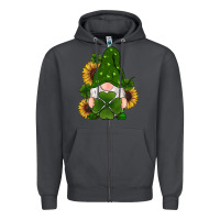 Smoke st patricks day shamrock gnomes  sunflowers Zipper Hoodie - RanaPortraitStore