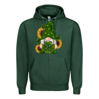 Sports Green st patricks day shamrock gnomes  sunflowers Zipper Hoodie - RanaPortraitStore
