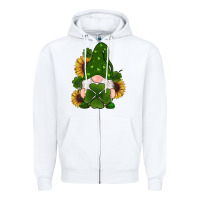 White st patricks day shamrock gnomes  sunflowers Zipper Hoodie - RanaPortraitStore