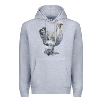 Heather Grey Brahma Chicken Premium Hoodie - LillyAllenDesigns