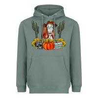 Sage Fall Cow Heavyweight Hoodie - CowhideDigitalArt