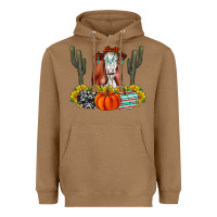 Toasted Coconut Fall Cow Heavyweight Hoodie - CowhideDigitalArt