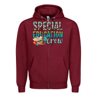 Burgundy special education crew Zipper Hoodie - texasbilliewilder