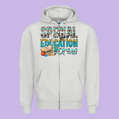 Special Education Crew Zipper Hoodie Designed By Texasbilliewilder