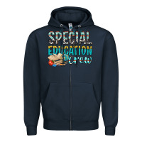 Navy special education crew Zipper Hoodie - texasbilliewilder