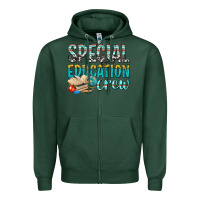 Sports Green special education crew Zipper Hoodie - texasbilliewilder