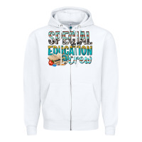 White special education crew Zipper Hoodie - texasbilliewilder