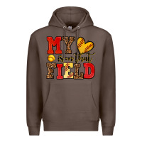 Coffee my heart is on that field softball Premium Hoodie - AdoDesignShop