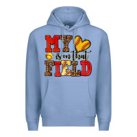 Colony Blue my heart is on that field softball Premium Hoodie - AdoDesignShop