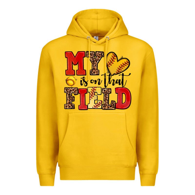 My Heart Is On That Field Softball Premium Hoodie by AdoDesignShop | Teevron