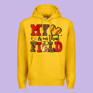 My Heart Is On That Field Softball Premium Hoodie Designed By Adodesignshop