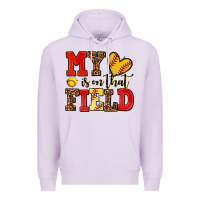 Lilac my heart is on that field softball Premium Hoodie - AdoDesignShop