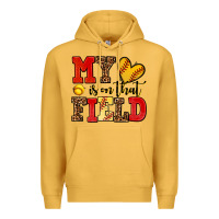 Mustard my heart is on that field softball Premium Hoodie - AdoDesignShop