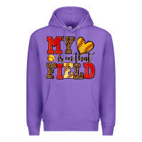 Purple my heart is on that field softball Premium Hoodie - AdoDesignShop