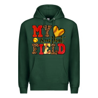 Sports Green my heart is on that field softball Premium Hoodie - AdoDesignShop