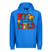 True Royal my heart is on that field softball Premium Hoodie - AdoDesignShop