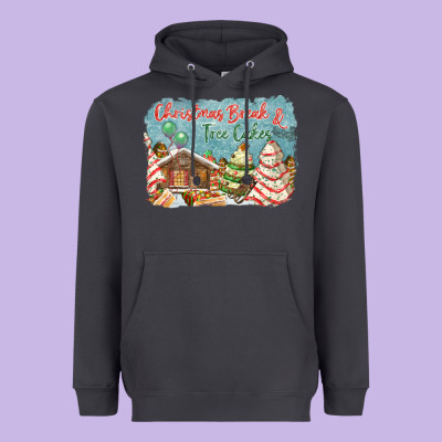 Christmas Break And Tree Cakes Heavyweight Hoodie Designed By Fadigitalartstudio
