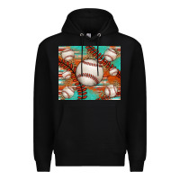 Black baseball turquoise serape glitter tumbler Premium Hoodie - Jasminsmagicworld