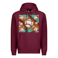 Burgundy baseball turquoise serape glitter tumbler Premium Hoodie - Jasminsmagicworld
