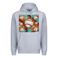 Heather Grey baseball turquoise serape glitter tumbler Premium Hoodie - Jasminsmagicworld