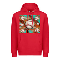 Red baseball turquoise serape glitter tumbler Premium Hoodie - Jasminsmagicworld