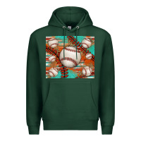 Sports Green baseball turquoise serape glitter tumbler Premium Hoodie - Jasminsmagicworld