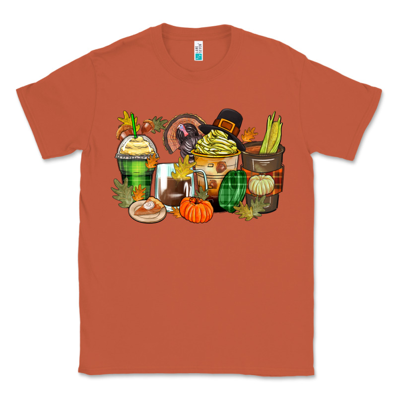 Thanksgiving Coffee Cups Classic Tee by Zillion Design Studio | Teevron
