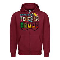 Burgundy battery life of a teacher Zipper Hoodie - Zillion Design Studio