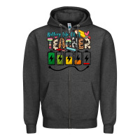 Charcoal Heather battery life of a teacher Zipper Hoodie - Zillion Design Studio