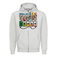 Dove Grey battery life of a teacher Zipper Hoodie - Zillion Design Studio