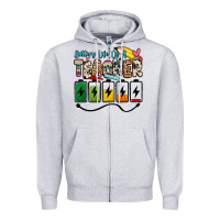 Heather Grey battery life of a teacher Zipper Hoodie - Zillion Design Studio