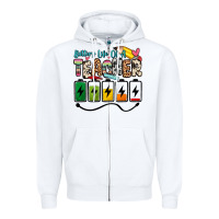 White battery life of a teacher Zipper Hoodie - Zillion Design Studio