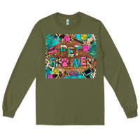 Army Green pet groomer Long Sleeve Tee - RanaPortraitStore