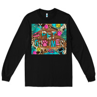 Black pet groomer Long Sleeve Tee - RanaPortraitStore