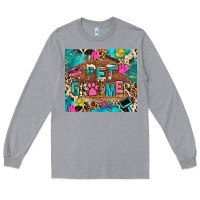 Heather Grey pet groomer Long Sleeve Tee - RanaPortraitStore