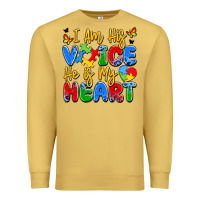 Antique Gold i am his voice he is my heart Premium Sweatshirt - JahusDesignShop