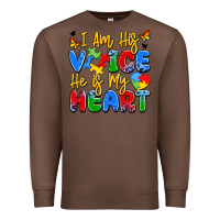 Chestnut i am his voice he is my heart Premium Sweatshirt - JahusDesignShop