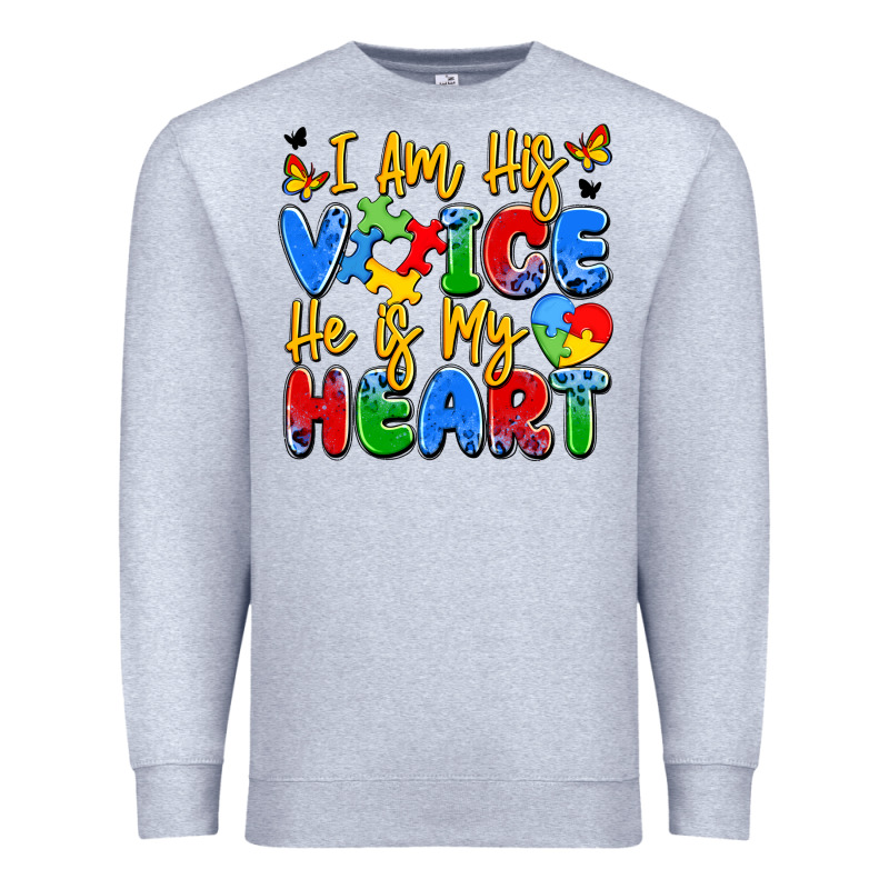 I Am His Voice He Is My Heart Premium Sweatshirt by JahusDesignShop | Teevron