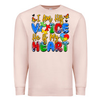 Pale Pink i am his voice he is my heart Premium Sweatshirt - JahusDesignShop