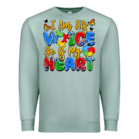 Seafoam i am his voice he is my heart Premium Sweatshirt - JahusDesignShop